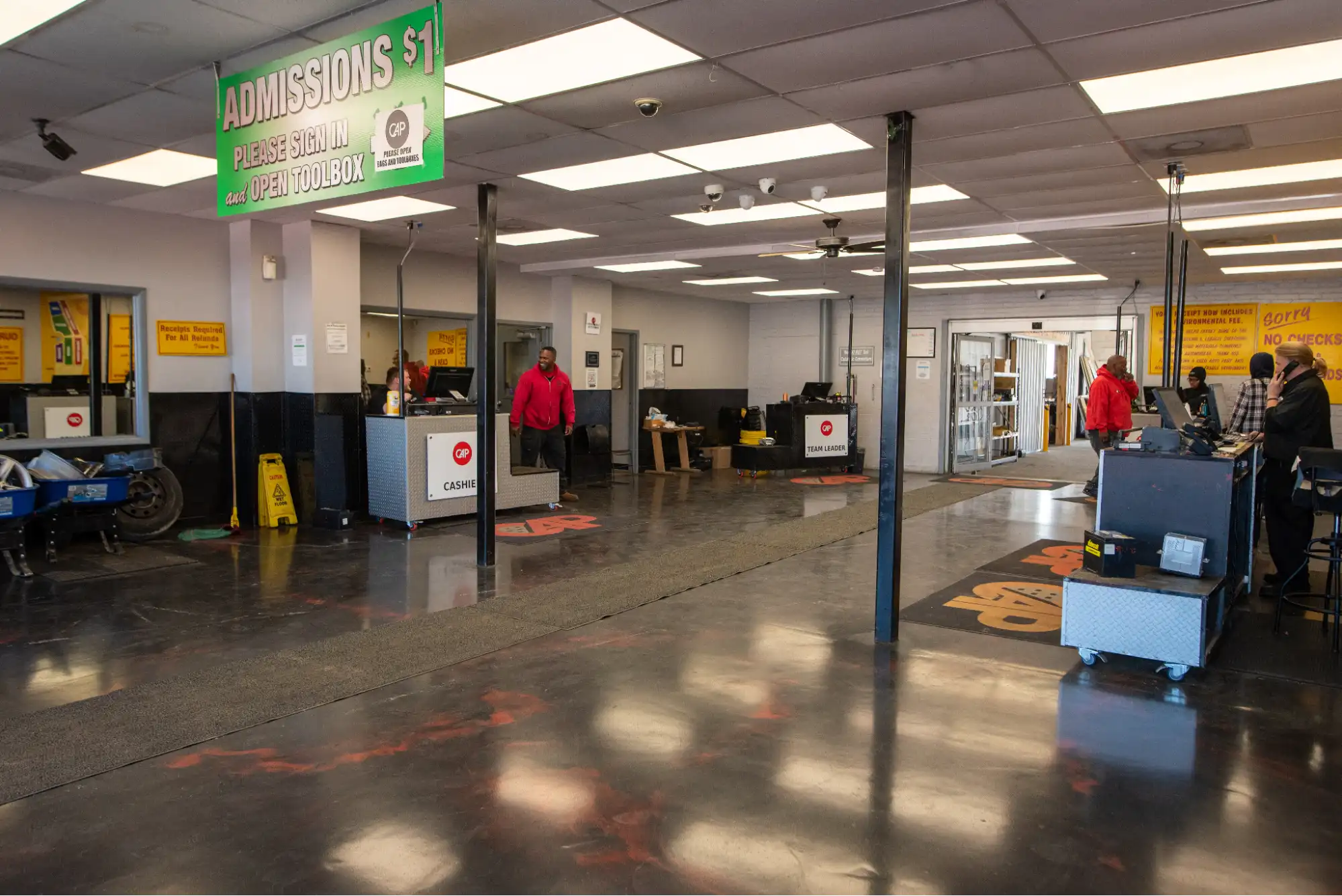 Inside the lobby at Chesterfield Auto Parts